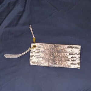 HOBO Metallic Snake-Print Wristlet